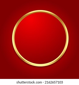 happy chinese new year 2023 chinese new year banner with circle for displaying goods Red background .