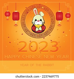 
Happy Chinese New Year 2023 with rabbit