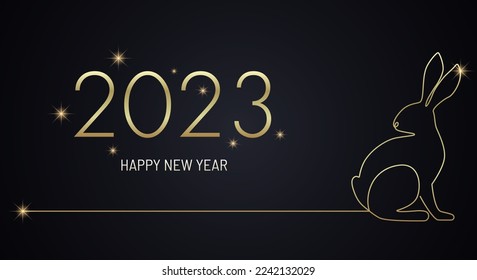 Feliz Año Nuevo Chino. Nuevo año 2023 del conejo. Tarjeta de saludo, patrón de banner para el nuevo año.