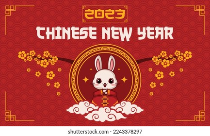 Happy Chinese new year 2023 year of the rabbit background