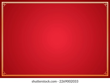 Happy Chinese new year 2024. Chinese new year banner with circle for show product. Greeting card. China frame with lantern on red background.