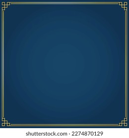 Happy Chinese new year 2024. Chinese new year banner with circle for show product. Greeting card. China frame with lantern on blue background.