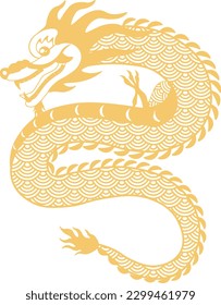 Happy chinese new year 2024 zodiac sign dragon - vector illustration