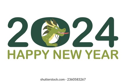 Happy Chinese New Year 2024 Dragon Sign. Vector illustration.