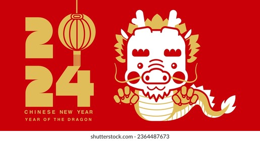 Happy chinese new year 2024 , Lunar new year,  Year of the Dragon , cartoon , cute character