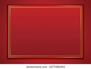 Happy Chinese new year 2024. Chinese new year banner with circle for show product. Greeting card. China frame with lantern on red background.