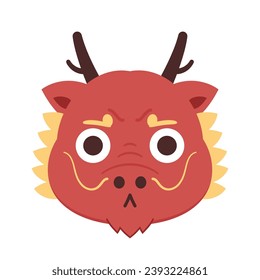 Happy Chinese new year 2024 the dragon zodiac sign. Lantern, Asian elements gold. Happy new year 2024 year of the dragon. Dragon head logo. 