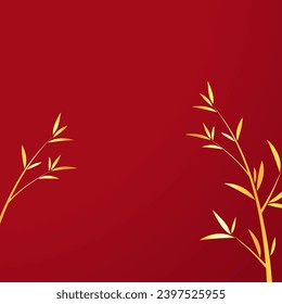 Happy Chinese new year 2024. Chinese new year banner with circle for show product. Greeting card. China frame with lantern on red background.