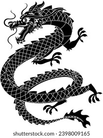 Happy Chinese New Year 2024 Year Of The Dragon Zodiac. Vector Hand Drawn Illustration Isolated On Transparent Background