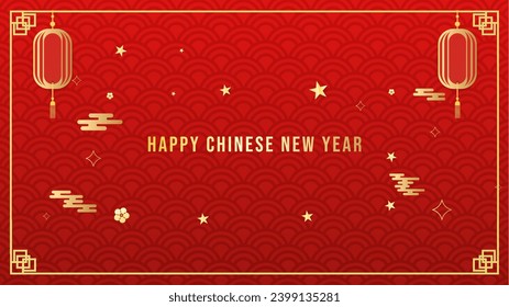 Happy Chinese New Year 2024 background, year of the dragon, Flat Modern design , illustration Vector EPS 10 