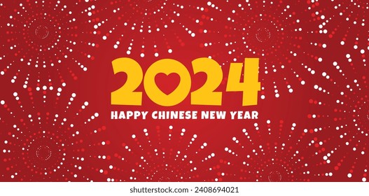  Happy Chinese New Year 2024. Lunar New Year background, banner, poster, card. Vector illustration.