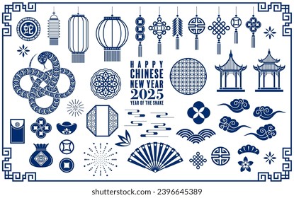 Happy chinese new year 2025  Background with snake,
year of the chinese snake zodiac with on color Background. ( Translation : happy new year, chinese snake 2025 )