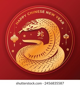 Happy chinese New Year 2025, of the snake chinese zodiac sign or symbol