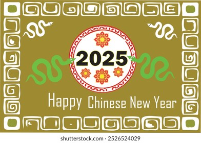 Feliz ano novo chinês 2025, sstk Ano novo lunar da cobra Lunar Calender 2025, ilustração vetorial,
