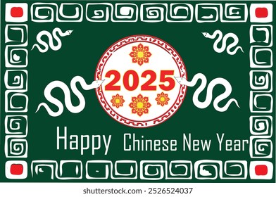 Feliz ano novo chinês 2025, sstk Ano novo lunar da cobra Lunar Calender 2025, ilustração vetorial,