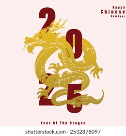 Happy Chinese New Year 2025 illustration Highlighting The Year Of The Dragon a Playful graphics and festive design concept .