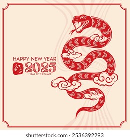 Happy Chinese new year 2025 Zodiac sign, year of the Snake