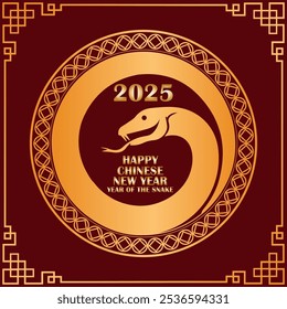 Happy Chinese New Year 2025 (新年快乐xin nian kuai le). Year of the Snake Vector. Year of the wood snake vector.