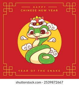 Happy chinese new year 2025 year of the snake cartoon background