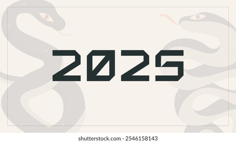 Happy Chinese New Year 2025 of the Snake.Lunar new year concept modern design.Snake zodiac background.Holiday design for flyer,greeting card,banner,celebration poster, party invitation or calendar