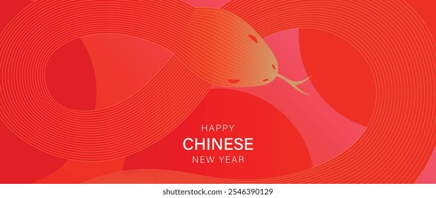 Happy Chinese new year 2025 background vector. Year of the snake design wallpaper with Chinese pattern, gold hanging lantern. Modern luxury oriental illustration for cover, banner, website, envelope.