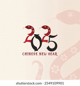 Happy Chinese New Year 2025 Post Design. Lunar New Year Typography with Festive Decorations. Year of the Dragon Graphics, Social Media Post, Greeting Card, Celebration Poster, poster, Vector Art