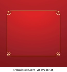 Happy Chinese new year 2025. Chinese new year banner with circle for show product. Greeting card. China frame with lantern on red background.