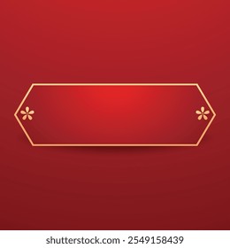 Feliz ano novo chinês 2025. Banner de ano novo chinês com círculo para mostrar produto. Cartão comemorativo. Quadro de China com lanterna no fundo vermelho.