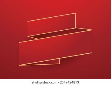 Happy Chinese new year 2025. Chinese new year banner with circle for show product. Greeting card. China frame with lantern on red background.