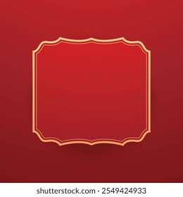 Happy Chinese new year 2025. Chinese new year banner with circle for show product. Greeting card. China frame with lantern on red background.