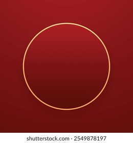 Happy Chinese new year 2025. Chinese new year banner with circle for show product. Greeting card. China frame with lantern on red background.