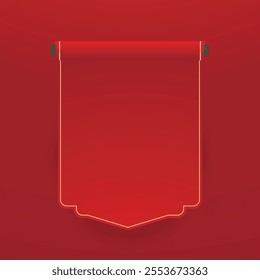 Happy Chinese new year 2025. Chinese new year banner for show product. Greeting card. China frame with lantern on red background.