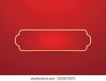 Happy Chinese new year 2025. Chinese new year banner for show product. Greeting card. China frame with lantern on red background.