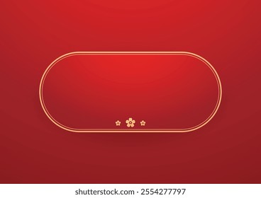 Happy Chinese new year 2025. Chinese new year banner for show product. Greeting card. China frame with lantern on red background.