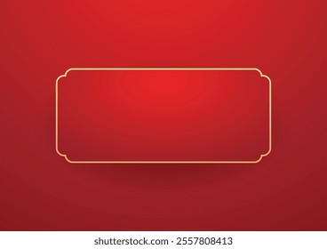 Happy Chinese new year 2025. Chinese new year banner for show product. Greeting card. China frame with lantern on red background.
