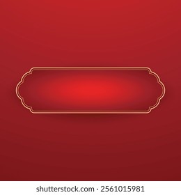 Happy Chinese new year 2025. Chinese new year banner for show product. Greeting card. China frame with lantern on red background.