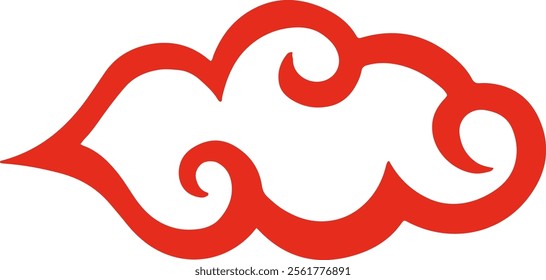 Happy Chinese new year 2025 clip art. Year of the snake with Chinese pattern, gold hanging lantern, fan, envelope