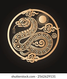 Happy Chinese new year 2025 Year of the wood snake 