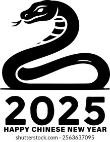 A Happy Chinese New Year 2025 with snake symbol representing prosperity