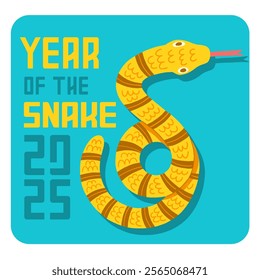 Happy Chinese new year 2025 background vector. Year of the snake.
