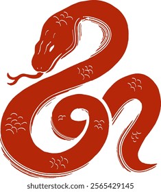 Happy Chinese new year 2025 clip art. Year of the snake with Chinese red background