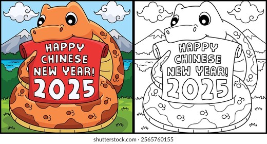 Happy Chinese New Year 2025 Banner Illustration