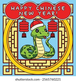 Happy Chinese New Year 2025 Colored Cartoon 