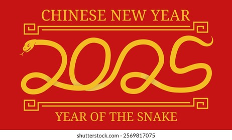 Happy Chinese New Year 2025, Lunar New Year 2025, 2025 Snake Vector Art, Icon, Logo