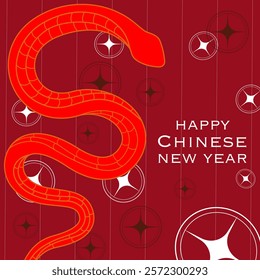 Happy Chinese new year 2025 background poster, year of snake