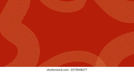 Happy Chinese new year 2025 background, lunar new Year of the snake design background in red color,sumple minimalist with copy space for text.