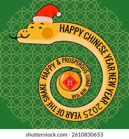 Happy Chinese New Year 2025, Lunar year greeting card