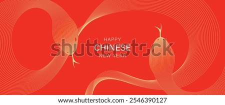 Happy Chinese new year 2025 background vector. Year of the snake design wallpaper with Chinese pattern, gold hanging lantern. Modern luxury oriental illustration for cover, banner, website, envelope.