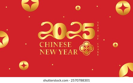 Happy Chinese New Year 2025,Year of the Snake, Chinese new year concept, banner, card, poster. Chinese lunar calendar animal symbols, Abstract background Chinese with Snake zodiac sign.