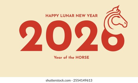 Happy Chinese new year 2026, year of the Horse ,New Year banners, posters, newsletters. 2026 Lunar new year vertical
